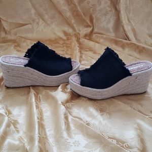 Rampage wedge heeled slip on sandals